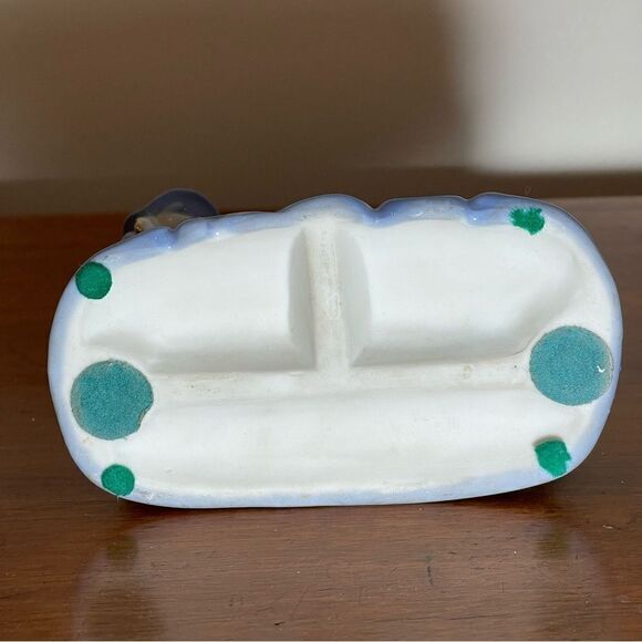 Vintage Victorian style mantle clock || Made in Japan || Blue and white doll - Picture 3 of 12